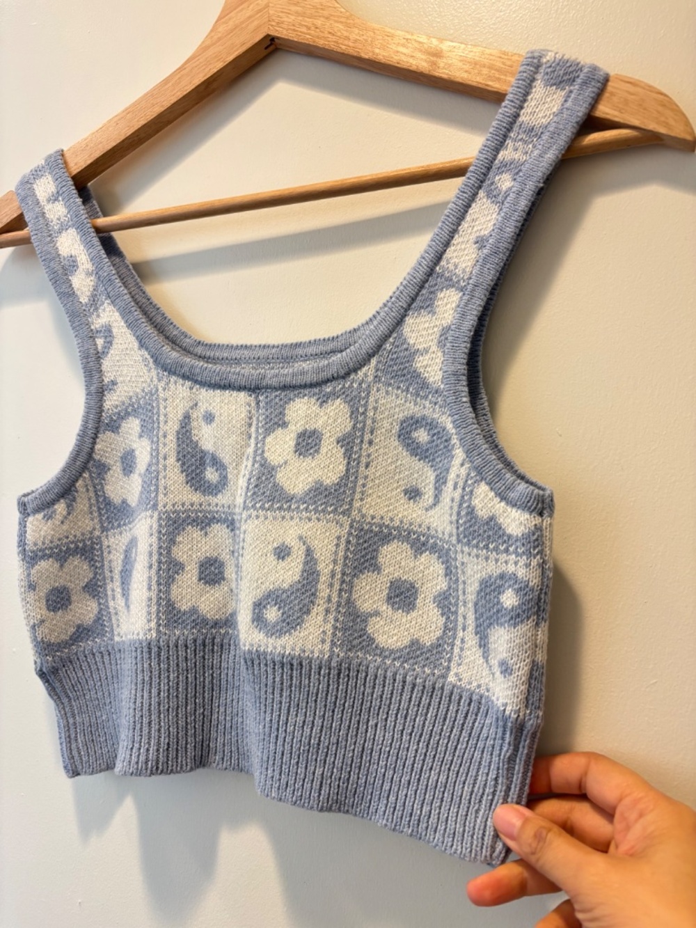 American Eagle Knit Tank Top and Short Sets Blue /white Sz M - Picture 13 of 16